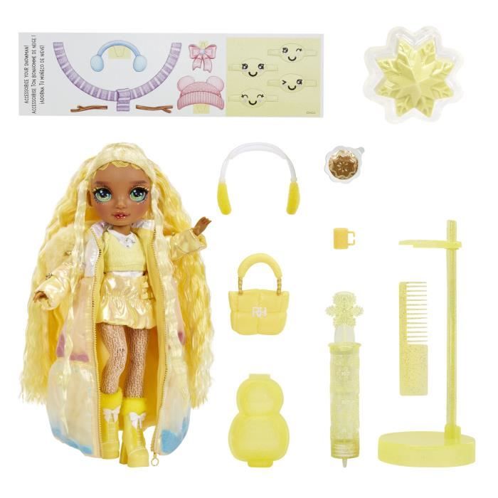 Rainbow High - Winter Wonderland - Jaune- Révele ta couleur - Créer son bonhomme de neige - Dés 4ans