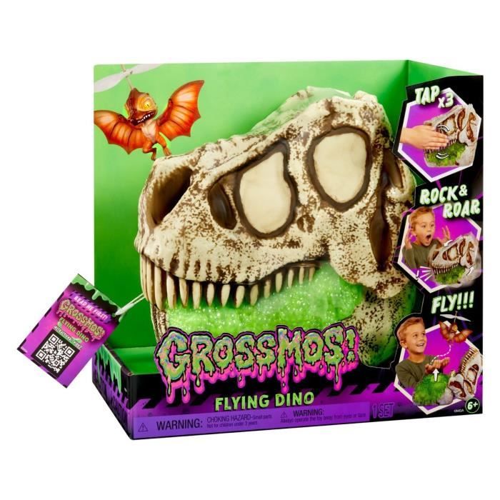 GrossMos Flying - Découvre ton dinosaure volant - Orange - 3 modeles a collectioner