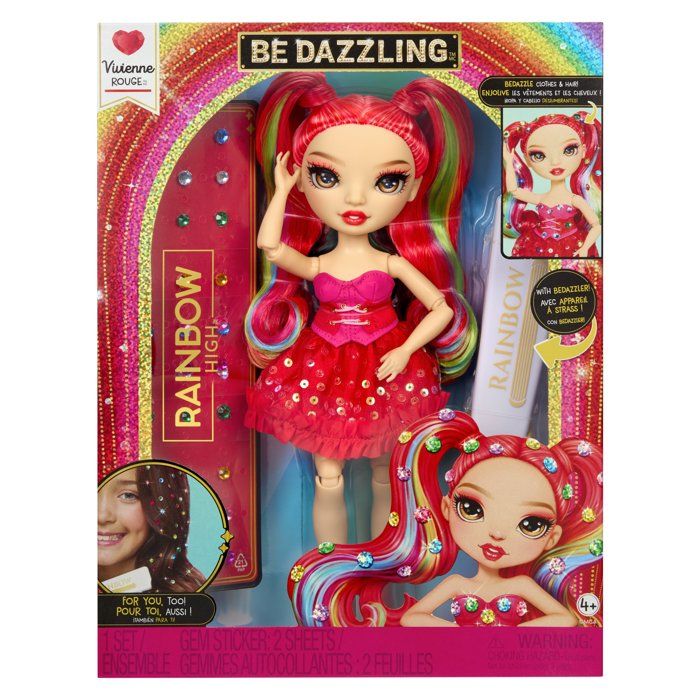 Rainbow High - Poupée Mannequin Be Dazzling - Vivienne Rouge - 28 cm - Pierres précieuses scintillantes et accessoires inclus