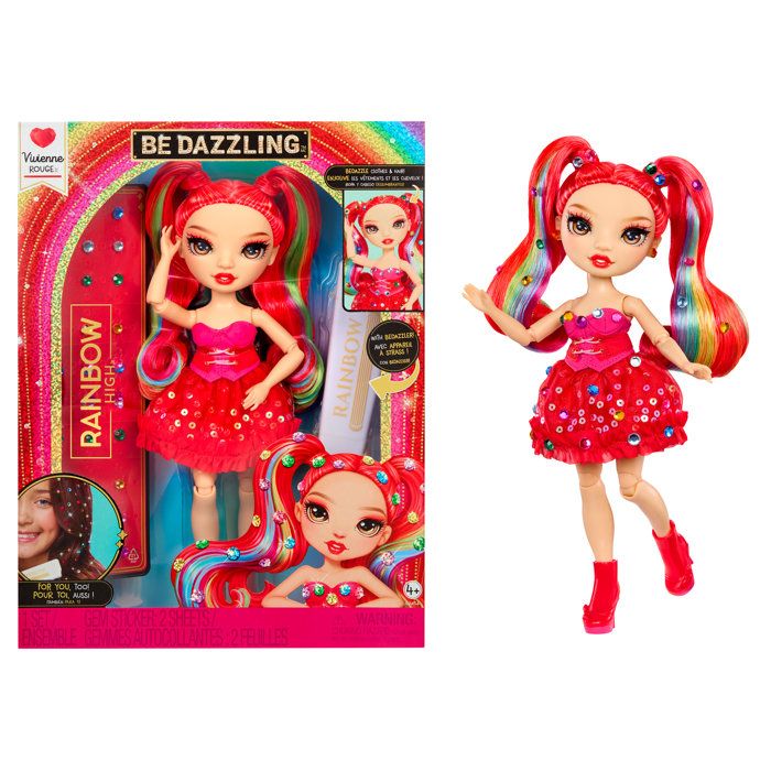 Rainbow High - Poupée Mannequin Be Dazzling - Vivienne Rouge - 28 cm - Pierres précieuses scintillantes et accessoires inclus