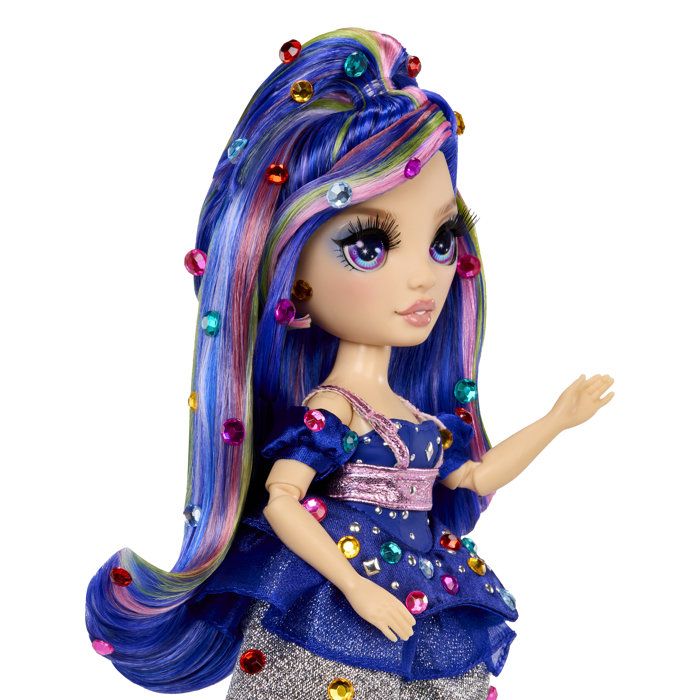 Rainbow High Poupée Mannequin Be Dazzling - Genevieve Bleu - 28 cm - Pierres précieuses scintillantes et accessoires inclus