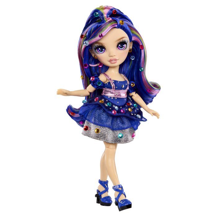 Rainbow High Poupée Mannequin Be Dazzling - Genevieve Bleu - 28 cm - Pierres précieuses scintillantes et accessoires inclus