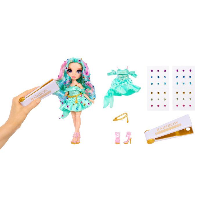 Rainbow High - Poupée Mannequin Be Dazzling - Celine Turquoise - 28 cm - Pierres précieuses scintillantes et accessoires inclus