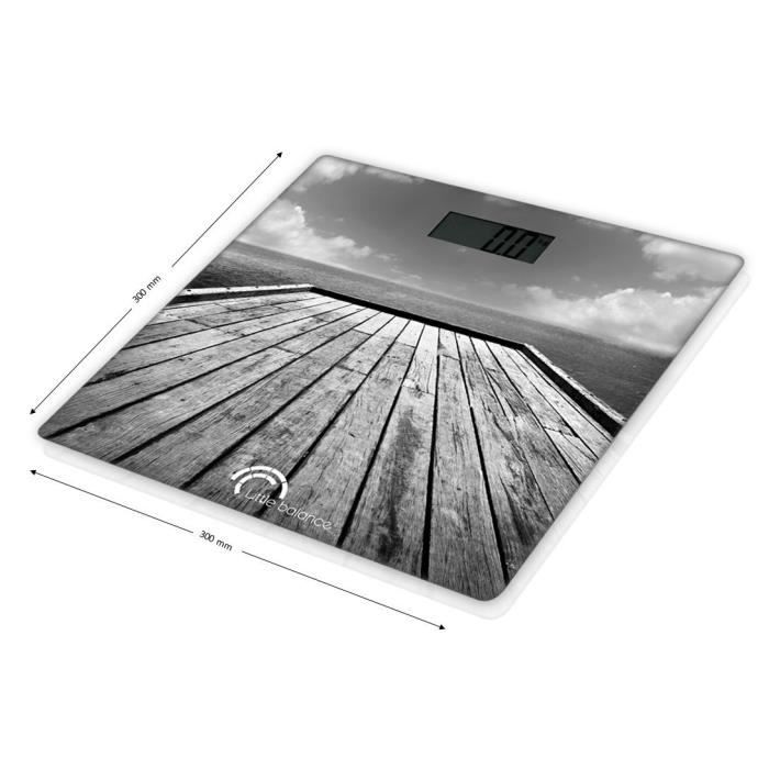LITTLE BALANCE 8107 Paysage, Pese-personne, balance Èlectronique, 180 kg / 100 g, Design Ponton