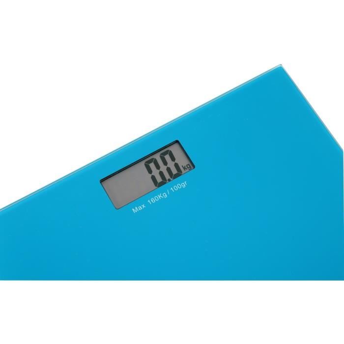 Pese-personne Èlectronique - LITTLE BALANCE - 160 kg max - plateau verre trempÈ - couleur turquoise
