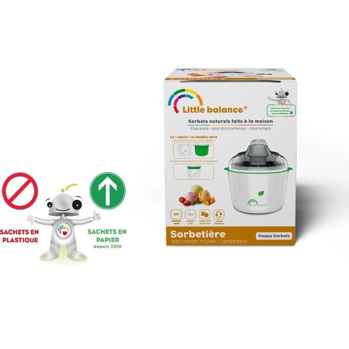 Sorbetiere LITTLE BALANCE - Happy Sorbets - Capacité 1,5L - Préparation rapide: 30min - 12W