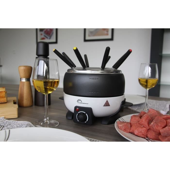 Fondue LITTLE BALANCE - Happy Fondue - Capacité 2L - Jusqu'a 8 personnes - Thermostat réglable - 800 W