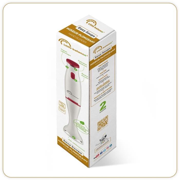 Mixeur plongeant LITTLE BALANCE Easy Soupe - soupes, smoothies, sauces, compotes - Anti-éclaboussures