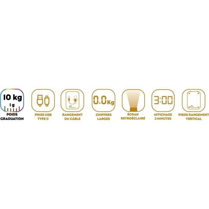 Balance culinaire - Happy Genius 10 Inox -USB - Réparable