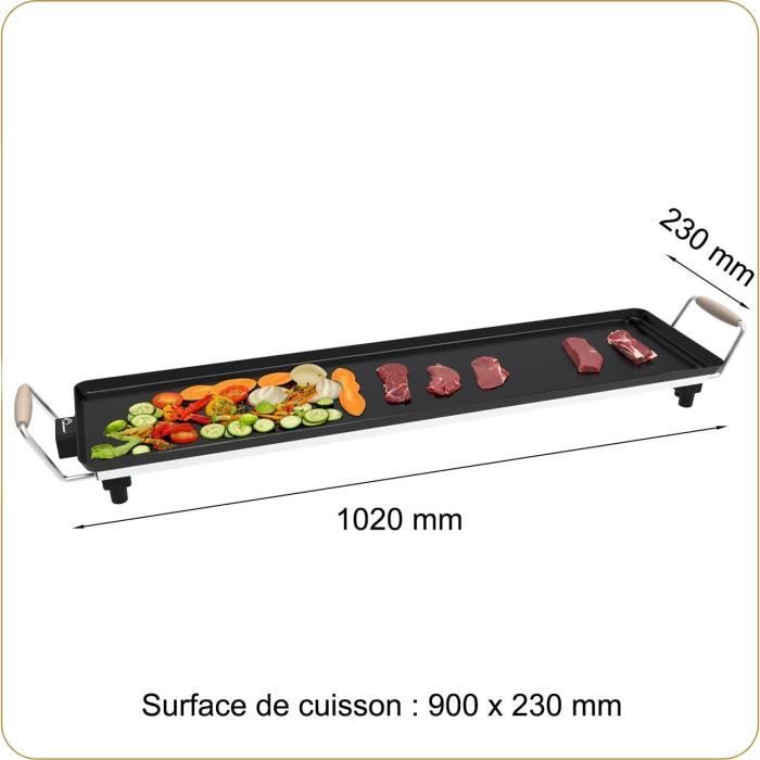 Plancha électrique LITTLE BALANCE - Wood 90 - Surface cuisson 90x23cm - Revetement anti-adhésif sans PFAS - 2000W