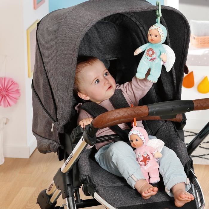 Baby Born - 2 Poupées chiffons Anges - 18cm - Peut se fixer - Hochet intégré - Tout doux - A partir de 0 mois