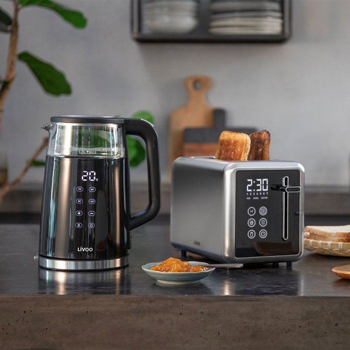 Bouilloire digitale - LIVOO - DOD198 - 2200 W - 1,7 L - Verre transparent