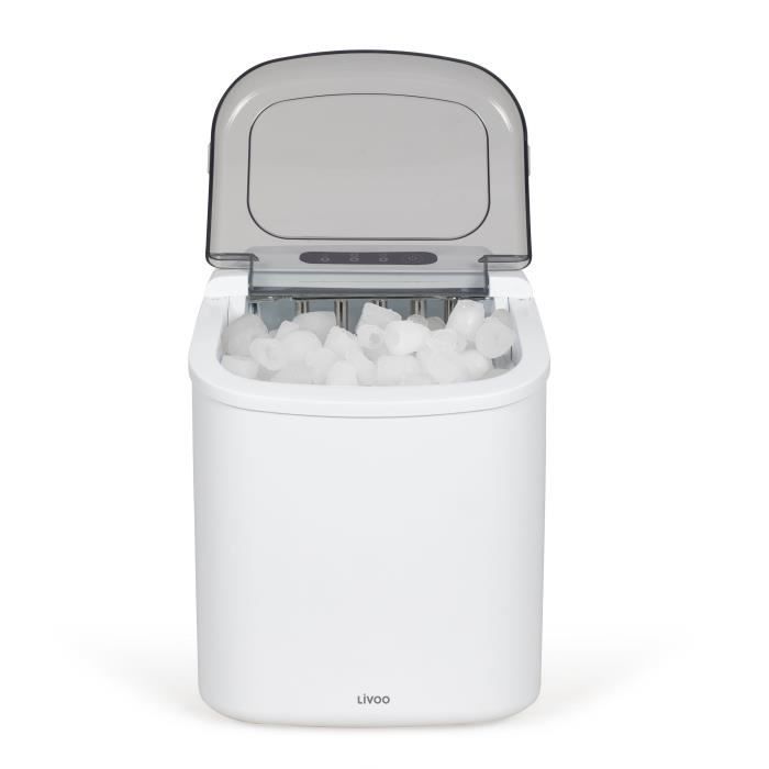 Machine a glaçons - LIVOO - DOM484 - Jusqu'a 12 kg/j - Réservoir 1,2L - Bac a glaçons 600g - 9 cubes par cycle - Autonettoyant