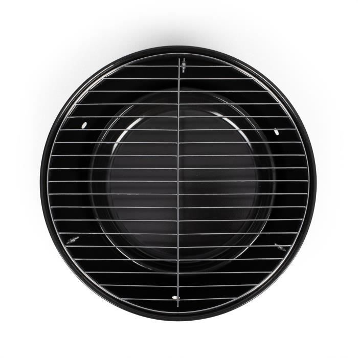 Barbecue a charbon portable - LIVOO - DOC301 - ø34 cm - Grille chromé - Hauteur 18 cm - Poignées - Loquets de sécurité