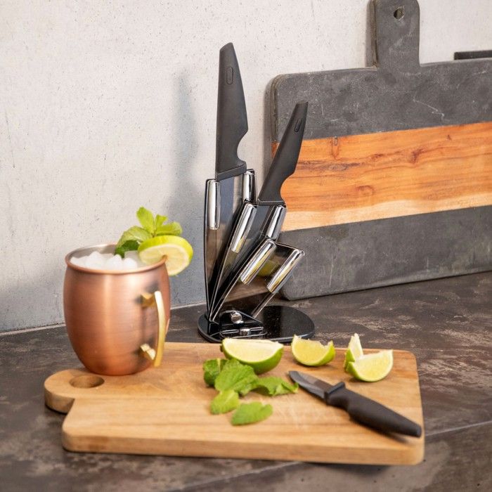 Bloc 3 couteaux avec support - LIVOO - MEC135N - 7,5 /10 / 12,5 cm - Lame céramique - Compatible lave-vaisselle