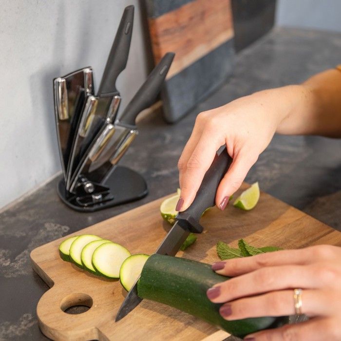 Bloc 3 couteaux avec support - LIVOO - MEC135N - 7,5 /10 / 12,5 cm - Lame céramique - Compatible lave-vaisselle