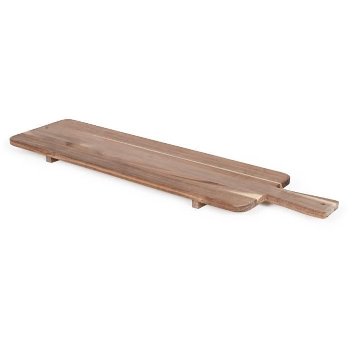 Maxi planche apéritive - LIVOO - MES151 - Bois acacia FSC - 75 x 19,5 cm - Pieds en bois