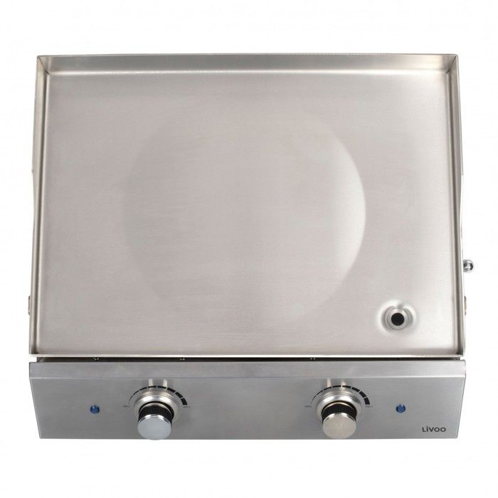 Plancha électrique inox 2 thermostats - LIVOO - DOC302 - 2800W - Plaque amovible en acier inoxydable - 2 thermostats ajustables