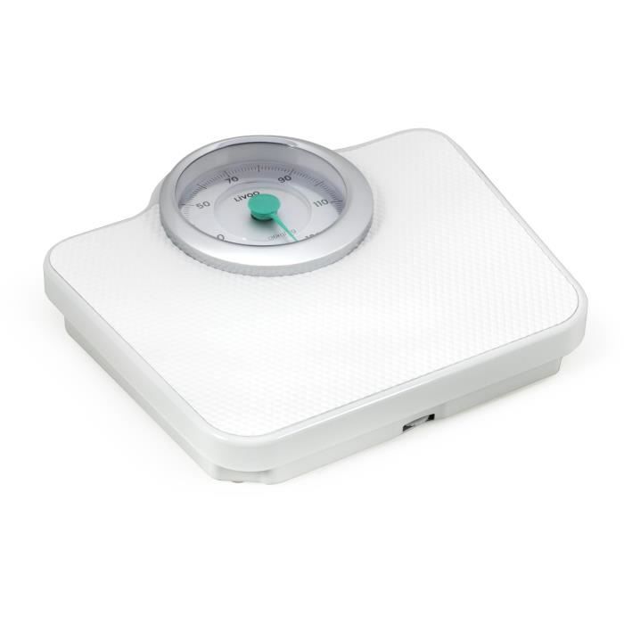 Pese-personne mécanique rétro - LIVOO - DOM490 - Sans pile - Max 136 kg - Métal antidérapant - Blanc