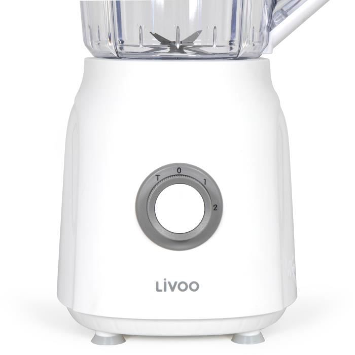 Blender - LIVOO - 1,5 L - 600 W - 22 000 tours/min - 2 vitesses - Turbo blanc
