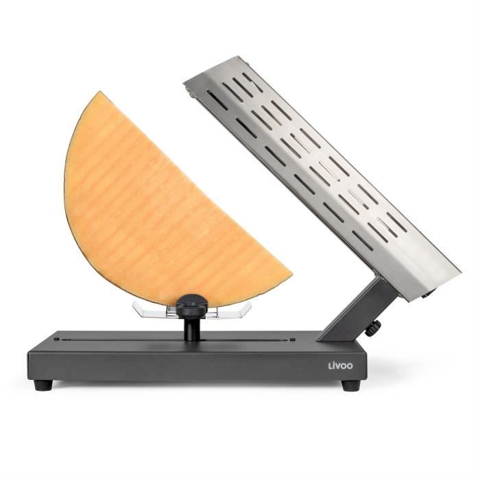 Appareil a raclette traditionnel - LIVOO - DOC314 - 600W - 6 a 8 personnes - Porte fromage amovible, coulissant, 360° - 2 spatules