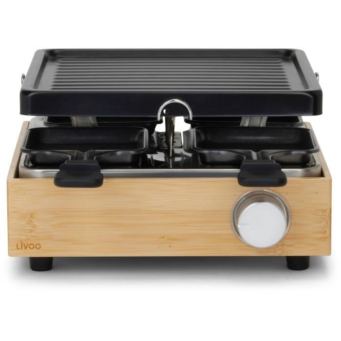 Appareil a raclette 4 personnes - LIVOO - DOC311 - 800W - 4 personnes - Plateau grill amovible antiadhésif - Thermostat ajustable