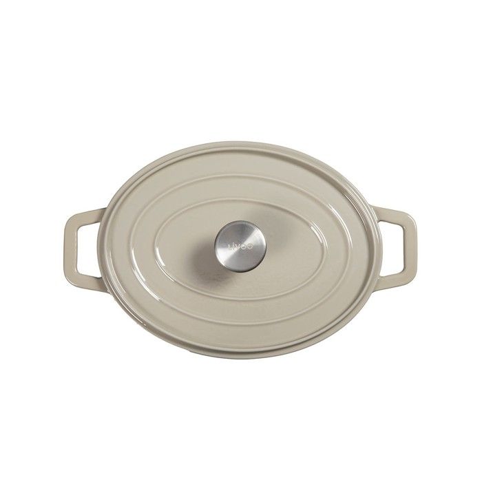 Cocotte ovale - LIVOO - MEP129G - 4,5 L - Fonte émaillée - Couvercle avec picots - Tous feux - 29 x 22 cm