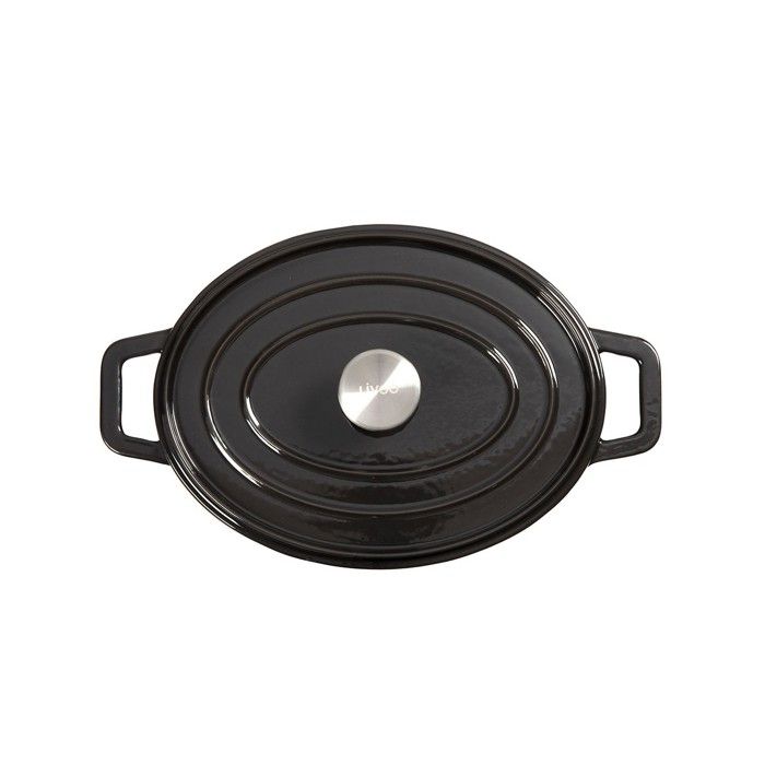 Cocotte ovale - LIVOO - MEP129N - 4,5 L - Fonte émaillée - Couvercle avec picots - Tous feux - 29 x 22 cm