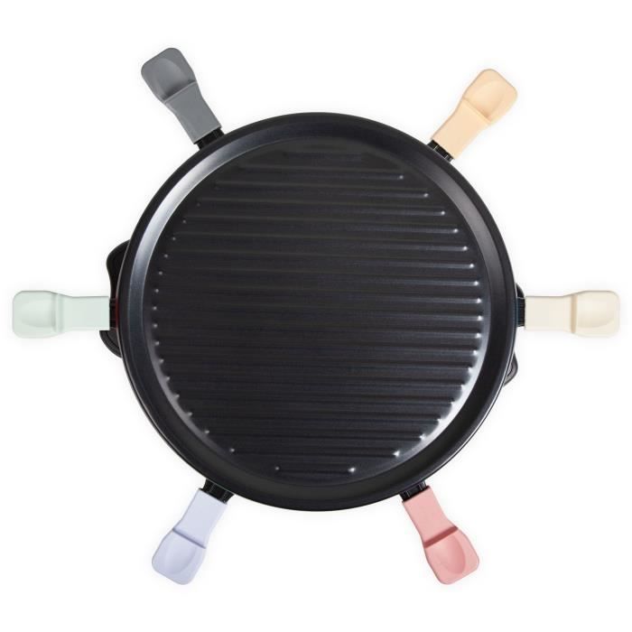 Appareil a raclette 6 personnes - LIVOO - DOC207P - 800W - 6 personnes - Porte grill amovible - 6 spatules et 6 caquelons