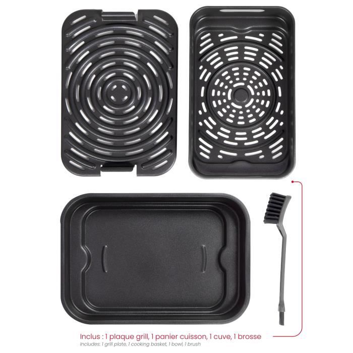 Friteuse sans huile et grill - LIVOO - Livoo x Marmiton - DOC305 - 6 L - 1500-1700 W - 2 en 1 - 8 programmes - 4 réglages de chauffe