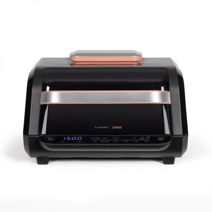 Friteuse sans huile et grill - LIVOO - Livoo x Marmiton - DOC305 - 6 L - 1500-1700 W - 2 en 1 - 8 programmes - 4 réglages de chauffe