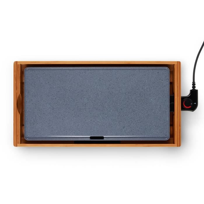 Plancha bambou revetement céramique - LIVOO - DOC322 - 2200W - Plaque amovible en fonte d'aluminium - Thermostat ajustable