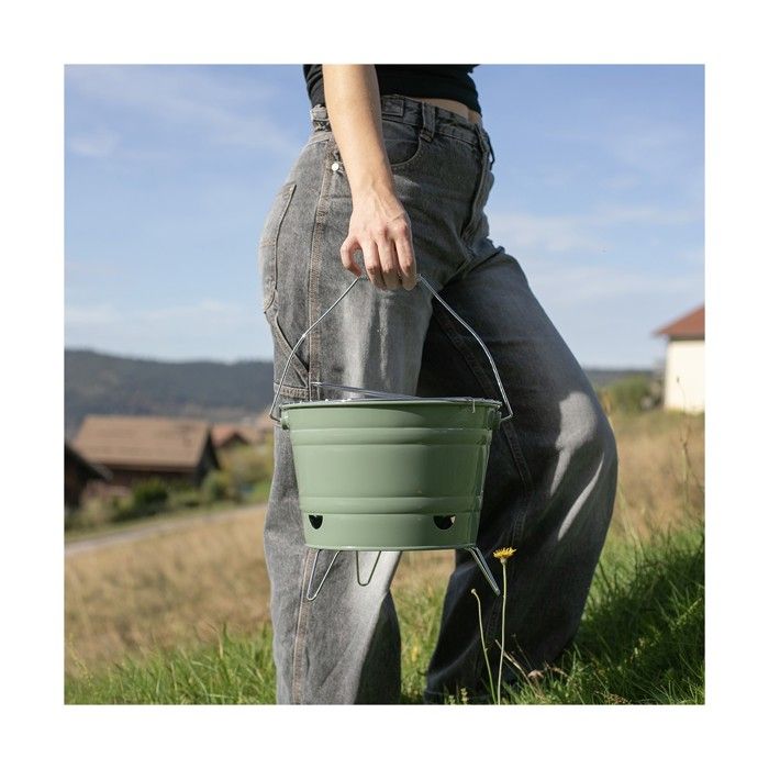 Barbecue a charbon portable - LIVOO - DOC327V - ø27 cm - Grille en acier chromé - Hauteur 24 cm - Pieds pliables - Poignées