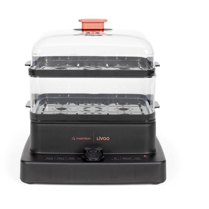 Cuiseur vapeur - LIVOO x Marmiton - DOC300 - 1000 - 1200 W - 3 paniers vapeur - Capacité totale de 12L