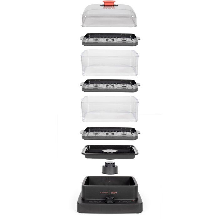Cuiseur vapeur - LIVOO x Marmiton - DOC300 - 1000 - 1200 W - 3 paniers vapeur - Capacité totale de 12L