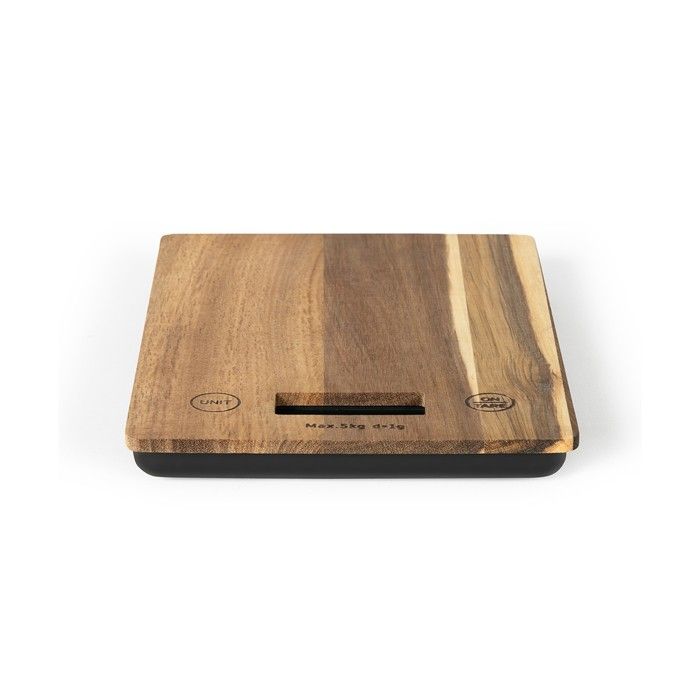 Balance de cuisine électronique - LIVOO - DOM492 - Plateau acacia - Max. 5 kg - 4 unités de mesure - Ecran LCD
