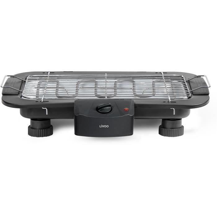 Barbecue électrique sur pieds 2 en 1 - LIVOO - DOM506 - 2200W - 2 en 1 - 2 hauteurs - Thermostat ajustable