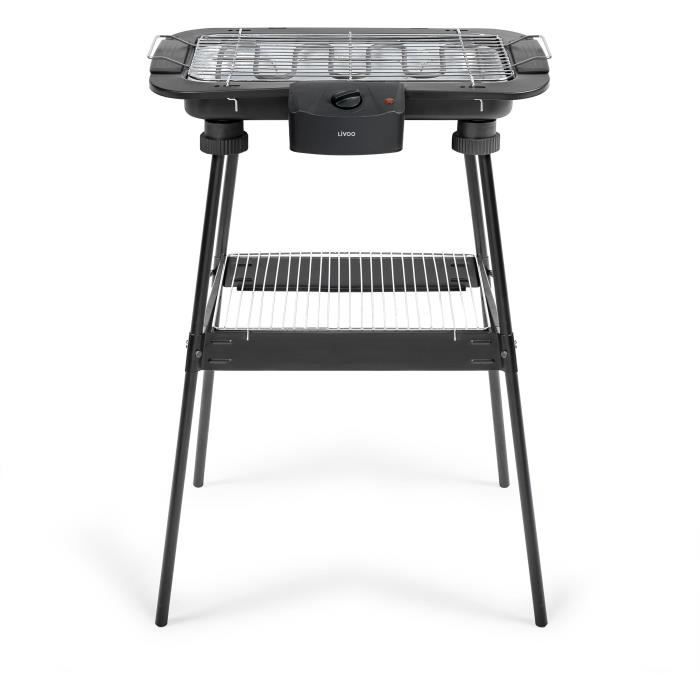 Barbecue électrique sur pieds 2 en 1 - LIVOO - DOM506 - 2200W - 2 en 1 - 2 hauteurs - Thermostat ajustable