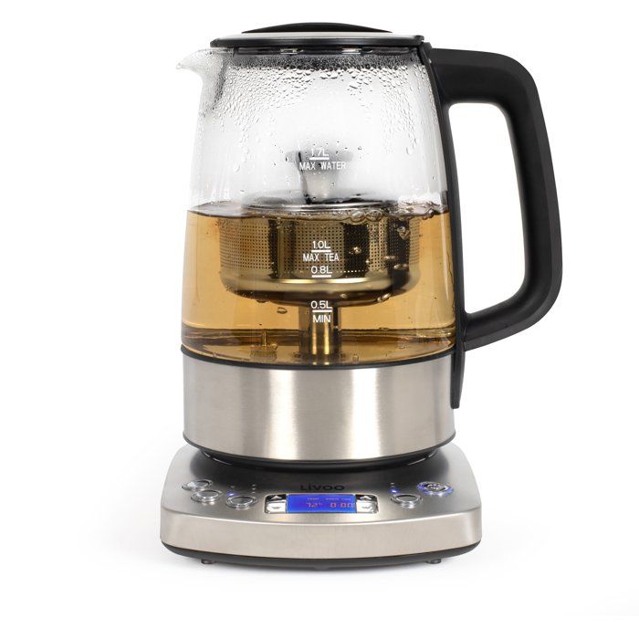 Bouilloire automatique - LIVOO - DOD209 - 2200 W - 1,7 L - 3 modes d'infusion préréglés - Verre / Acier inoxydable