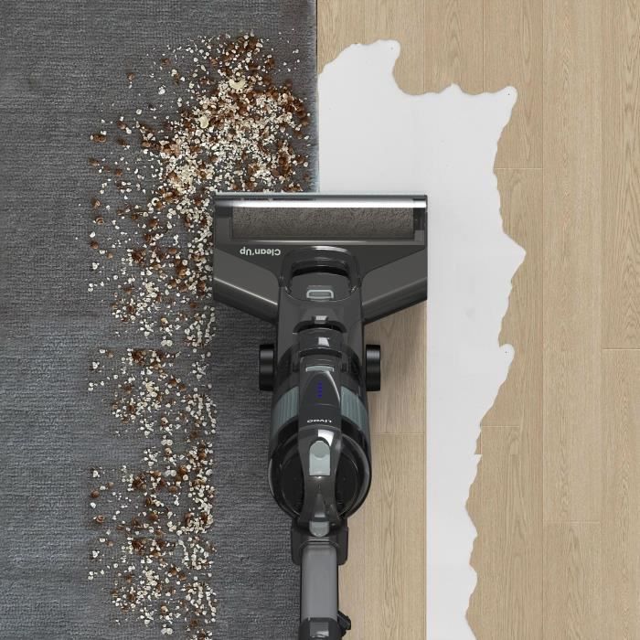 Aspirateur balai laveur filaire - LIVOO - DOH143 CLEAN'UP - 600 W - 2 en 1 - 15 kPa - 80 dB - 2 réservoirs - Gris