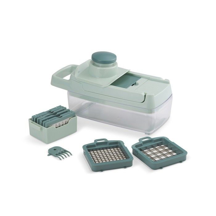 Mandoline multifonction - LIVOO - MEN435 - 8 lames acier inoxydable - Bac de récupération 1,5 L - Compatible lave-vaisselle