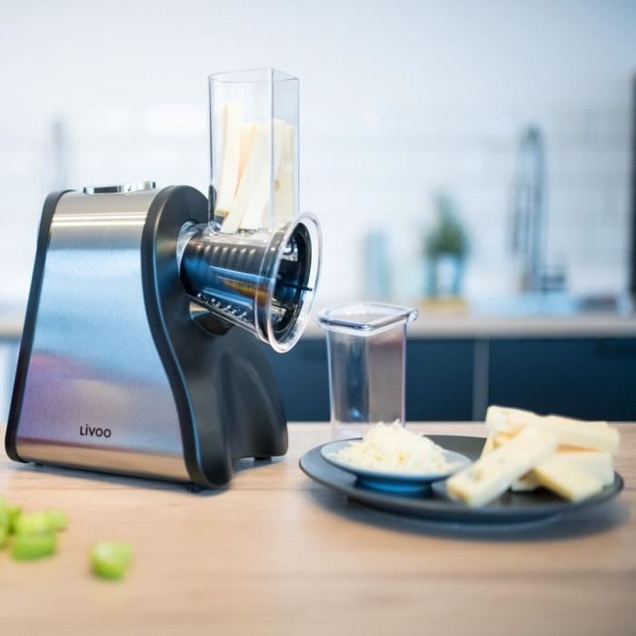 R‚pe Èlectrique multifonction - LIVOO - 200 W - 1 bouton de fonctionnement - Noir / inox