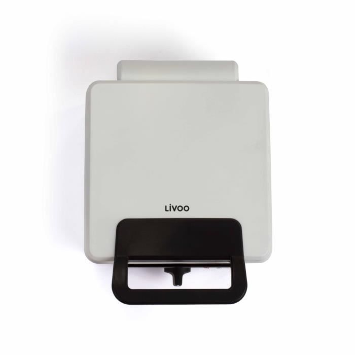 Gaufrier avec thermostat ajustable - LIVOO - DOP206 - 1200W - 2 gaufres - Antiadhésif - Surface 14,5 x 17,5 cm - Témoins lumineux