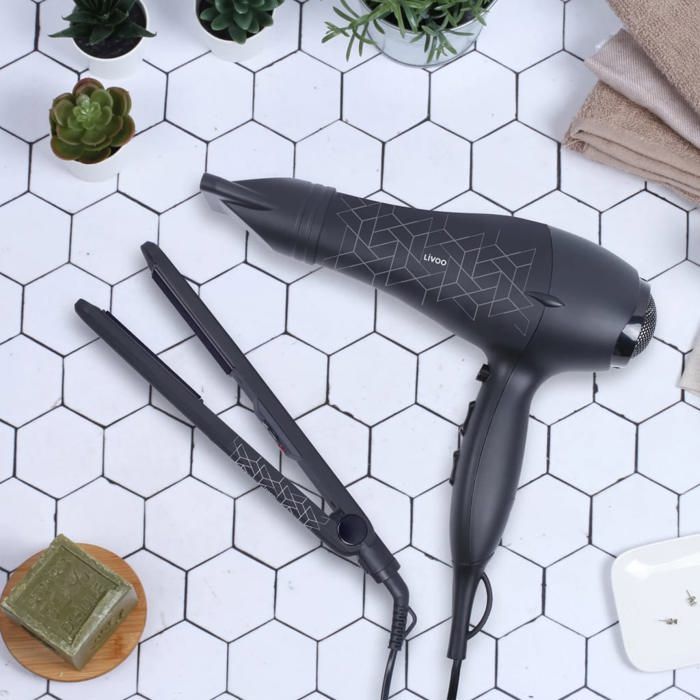 Coffret coiffure LIVOO DOS170 - Seche-cheveux 2 vitesses, 3 tempÈratures - Lisseur plaques cÈramiques 230∞C
