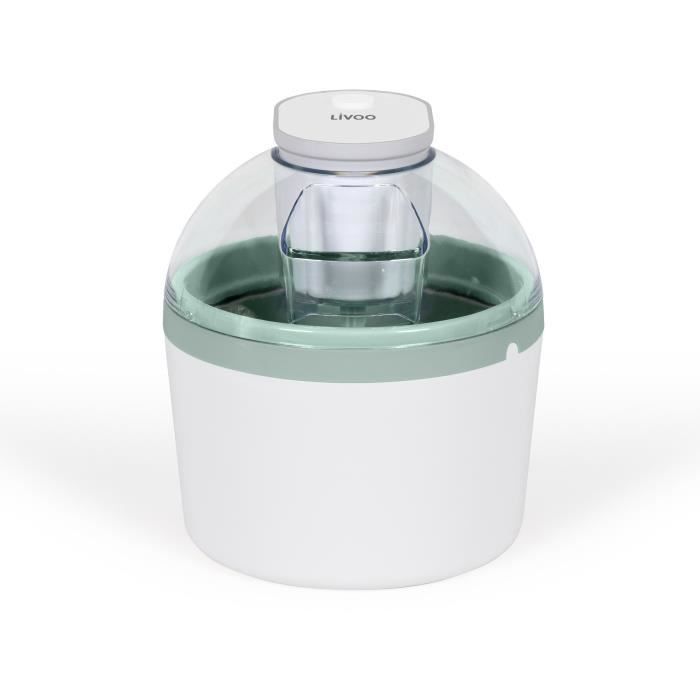 Sorbetiere - LIVOO - DOM461 - 12W - 1L - Cuve aluminium - Pâle de mélange, moule pour 7 glaces, 7 bâtonnets inclus