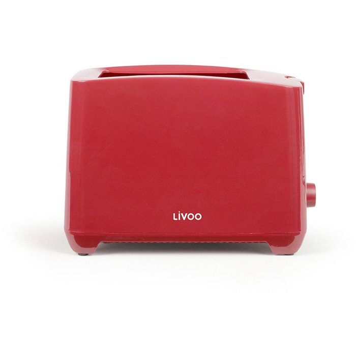 Grille-pain 2 fentes - LIVOO - DOD162RC - 750 W - Thermostat réglable : 7 niveaux - Rouge