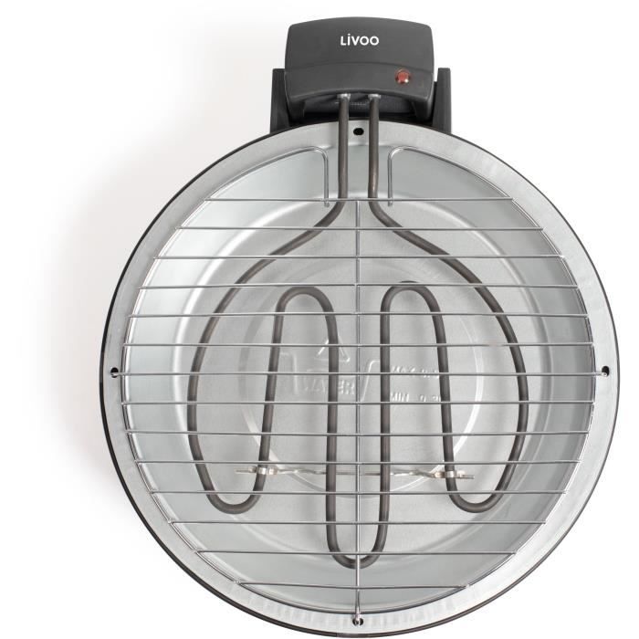 Barbecue électrique de table - LIVOO - DOC267 - 1250W - Ø30 cm - Bac récupérateur amovible - Témoin lumineux - Démontable