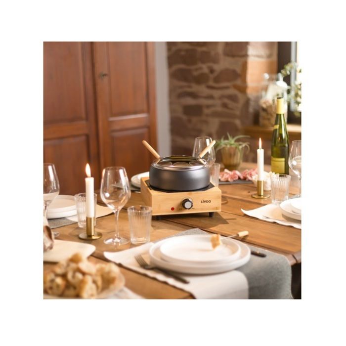 Appareil a fondue électrique - LIVOO - DOC287 - 800W - 2L - 8 personnes - Thermostat ajustable - Caquelon antiadhésif sans PFAS
