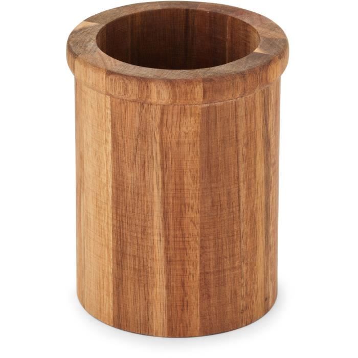 Set de 4 ustensiles - LIVOO - MES153 - Pot et ustensiles acacia FSC - En silicone 31 cm - Pot 15 x 12 cm