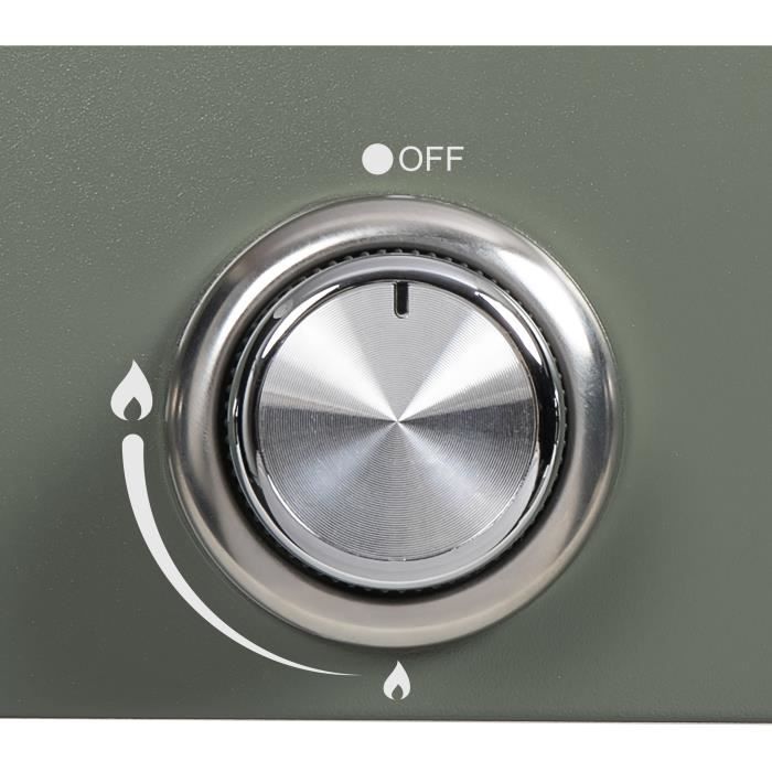 Plancha gaz - LIVOO - DOC325 - 83,5 x 47 x 24 cm - 4 brűleurs - Vert / Noir
